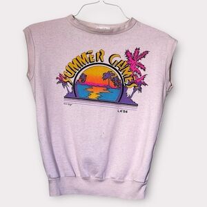 Vintage 80’s Teaze Pink “LA ‘84” Sleeveless Muscle Shirt